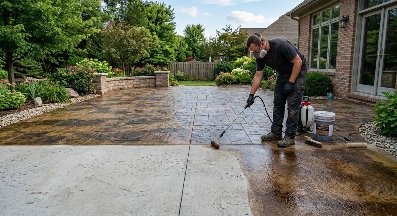Concrete Patio Staining in Fort Worth, TX
