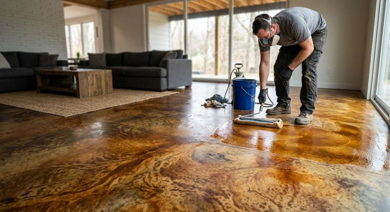 Tinted Concrete Installation in Dallas, TX